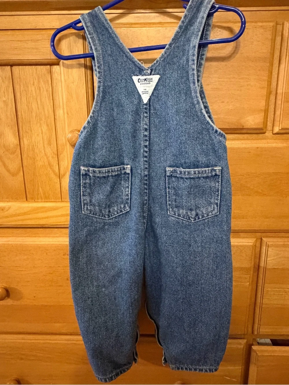 Vintage OshKosh B'Gosh Girls' Denim Overalls w/Pink Details Size 18 Months